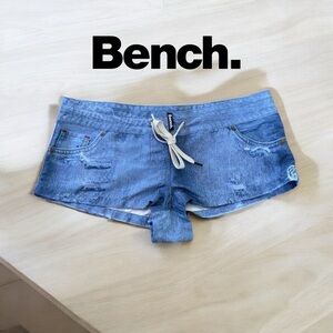 NWOT, Bench, Printed Denim Shorts, XS, Blue